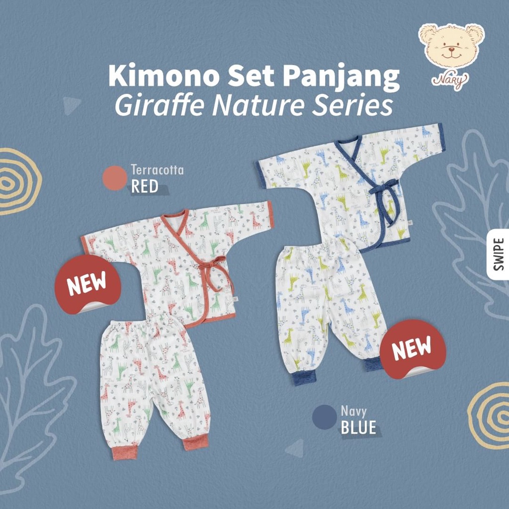 Nary Kimono Nature Motif Panjang Celana Panjang - Setelan Baju Bayi SNI