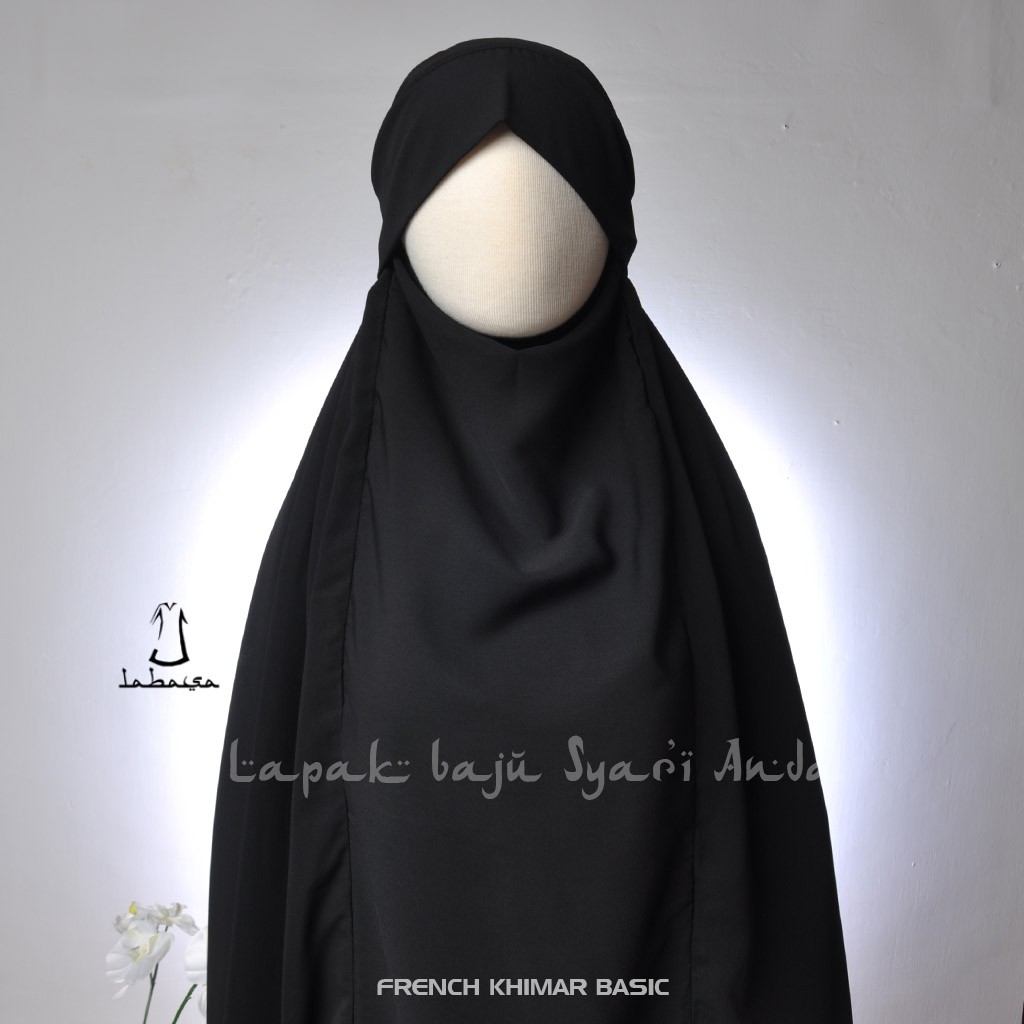 Labasa French Khimar Basic L-XL-XXL | French Hijab - Bisa COD