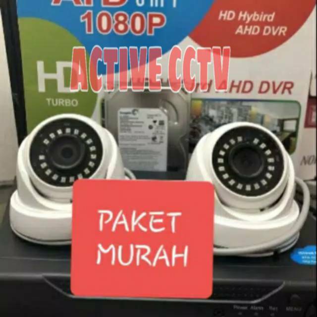 PAKET CCTV 720P 3MP 2 KAMERA CCTV DVR 4CH 4CHANNEL CAMERA 3 MP FULL HD BISA LIHAT DI ANDROID