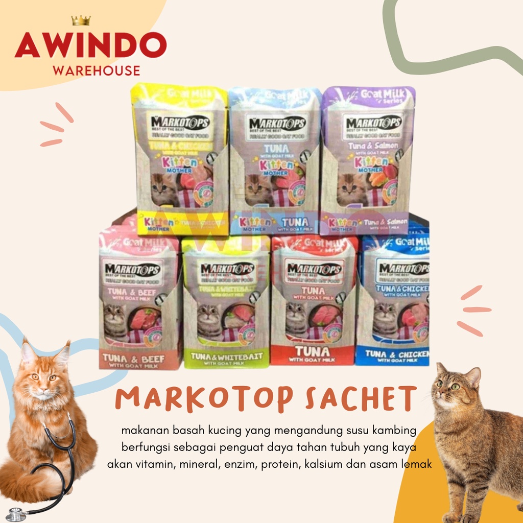 MARKOTOPS SACHET - Makanan Basah Kucing Markotop Pouch Adult Kitten Cat Food 85gr