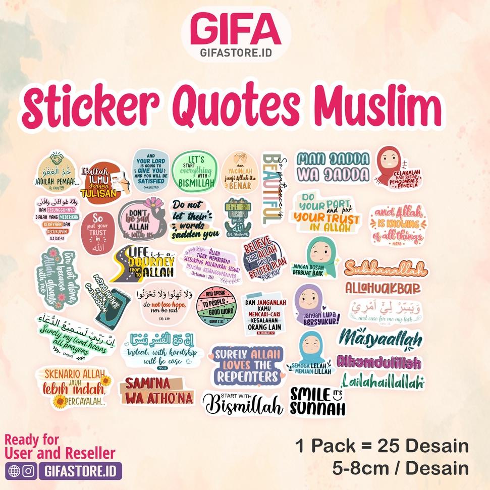 

(H8I6) ★ STICKER QUOTES MUSLIM / Stiker Muslim //Buruan@beli