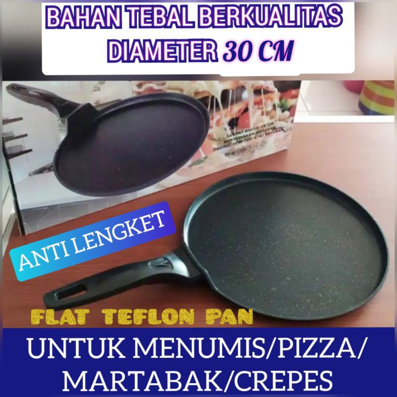 Panci , Teflon , Wajan , BBQ , CREPE PIZZA , Martabak , GRILL PAN MARBLE  , 30CM