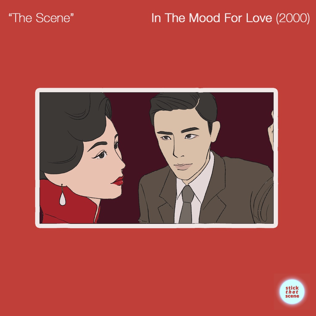 

THE SCENE" IN THE MOOD FOR LOVE // Tony Leung & Maggie Cheung in In The Mood for Love // Wong Kar-Wai film inspired fanart sticker stiker film cult indie arthouse hongkong asia artsy independent label sticker artis hongkong jadul dekorasi skena jaksel