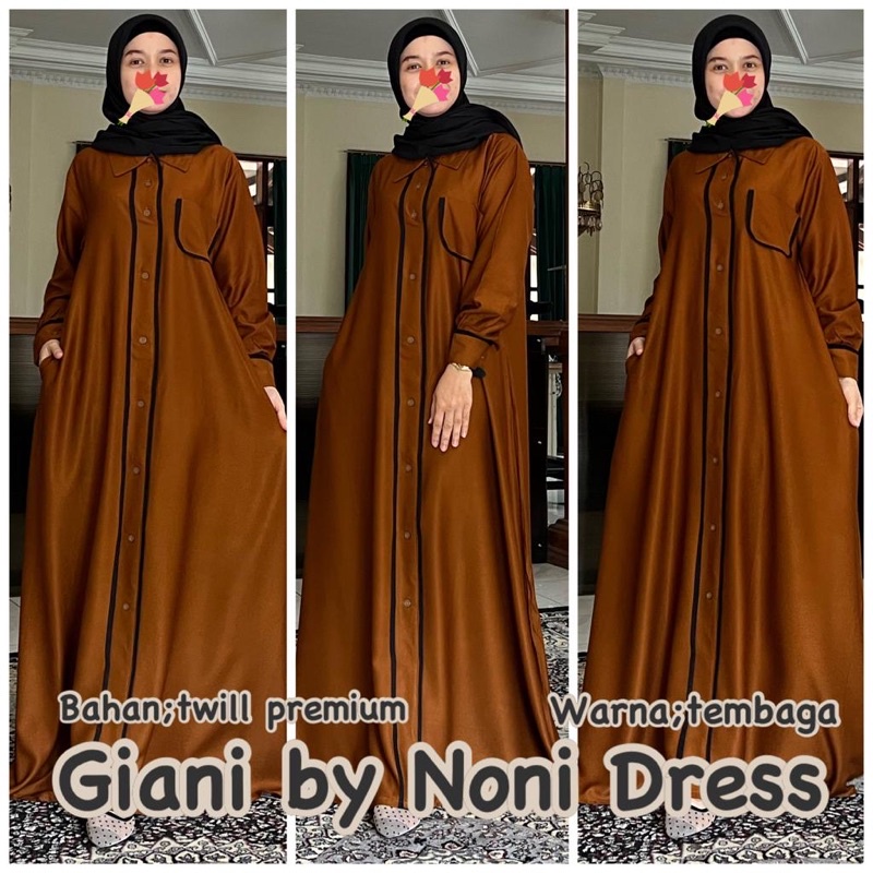 Daster Arab Noni GIANI &amp; Noni KALILA Maxi Dress Gamis Twill premium