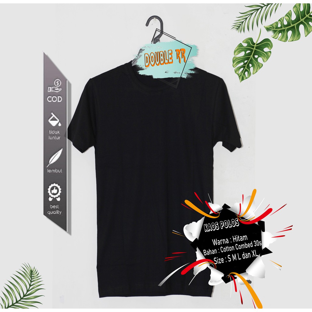 DISTRO KAOS POLOS  COTTON 100%, COMBED 30S  PRIA/WANITA BANYAK WARNA HITAM  ABU TUA PUTIH ABU SEDANG