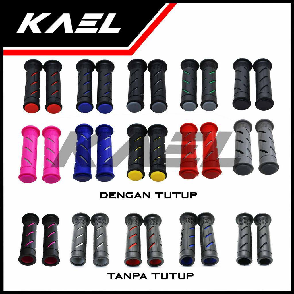 Handgrip Sisik Domino Universal Handle-Hand Grip-Fat-Pad Handfat-Handpad-Handlegrip Garis Variasi Untuk Semua Jenis Motor Hitam-Merah-Biru-Kuning-Abu-Hijau