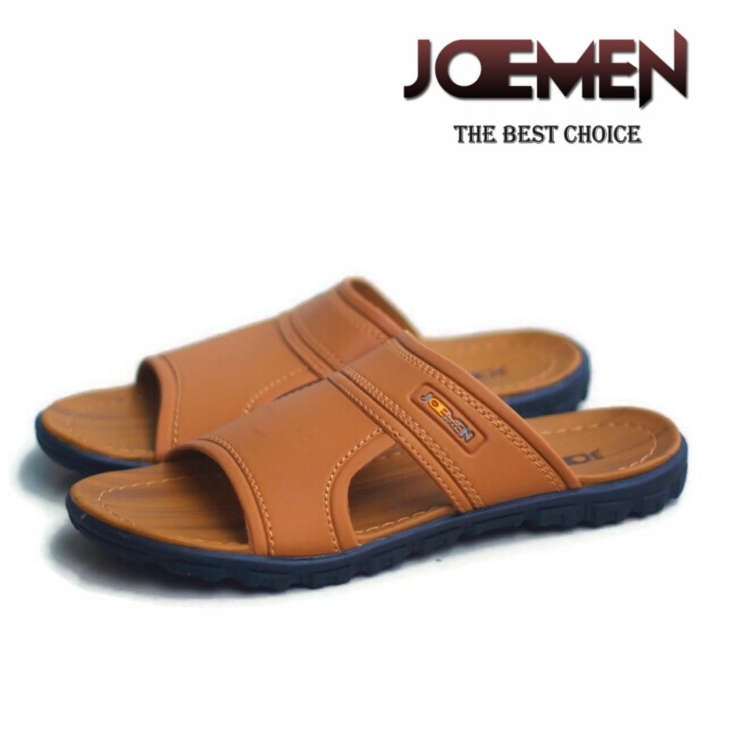 Joemen Sandal Pria Kulit  Best Seller Joemen S 17 ORIGINAL Fashion Pria Import-FULL TAN