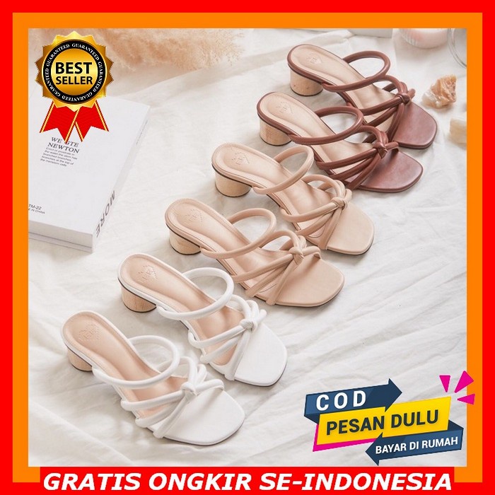 Sandal Heels Wanita Modern Termurah Tahu Suede Vtri-083 Sepatu Heels Women'S Fioni Luna 191646 Sanda