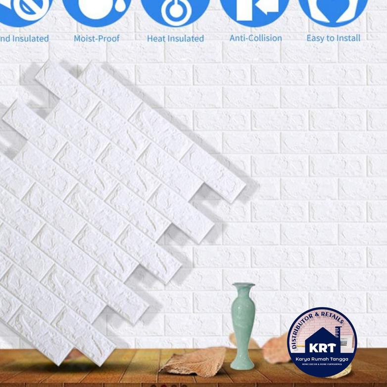 ✽ ( MURAH ) Paket 10 Lembar Wallpaper Dinding Foam Bata 3D Stiker Dinding Kamar Tidur Peredam Suara