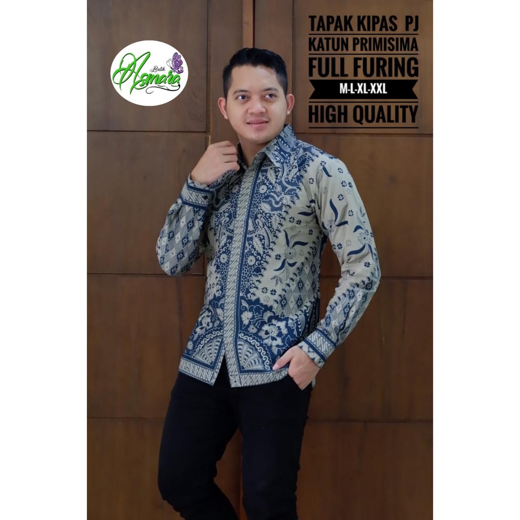 Tapak Kipas Kemeja Batik Pria Panjang Full Furing by Asmara