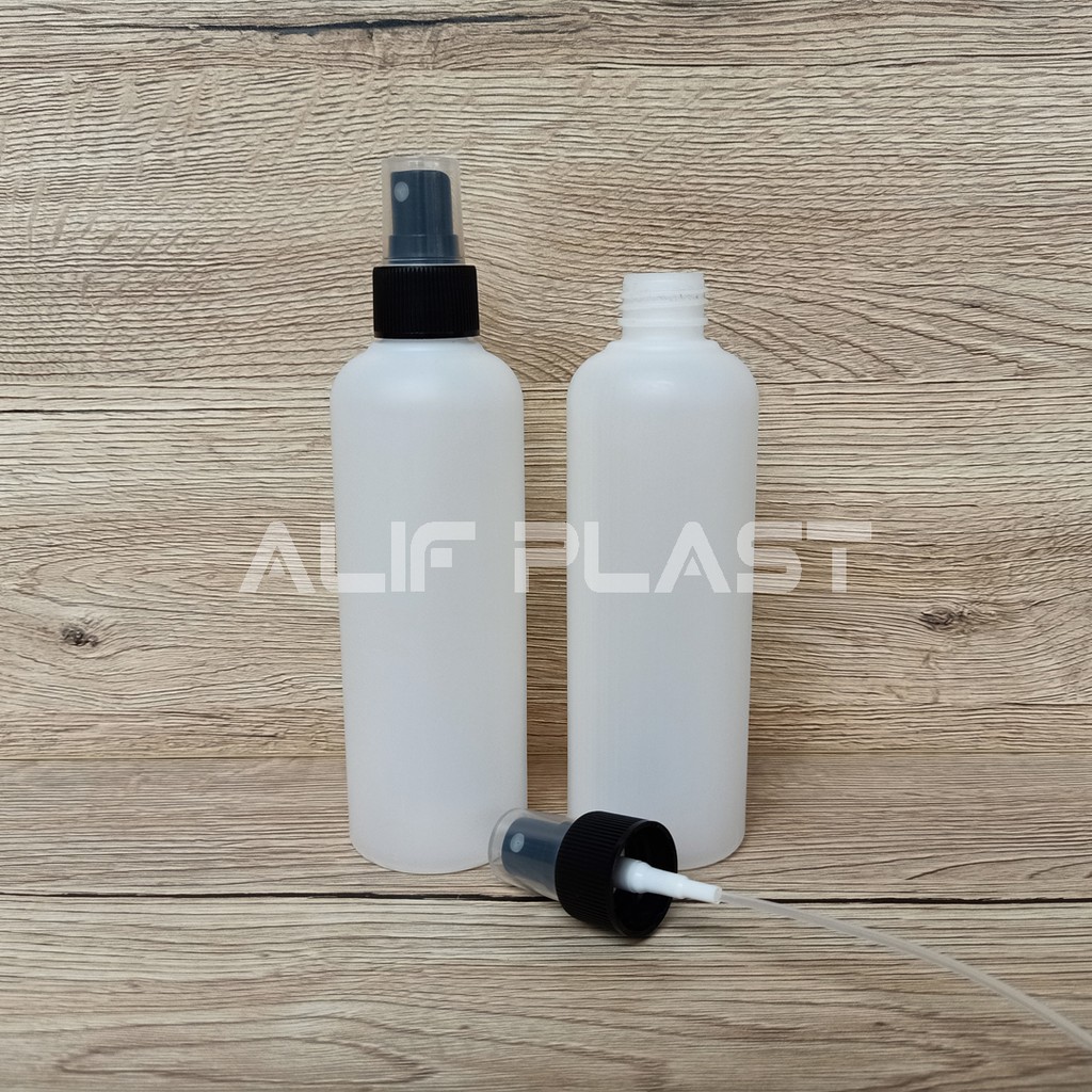 BOTOL HDPE 250 ML NATURAL TUTUP SPRAY