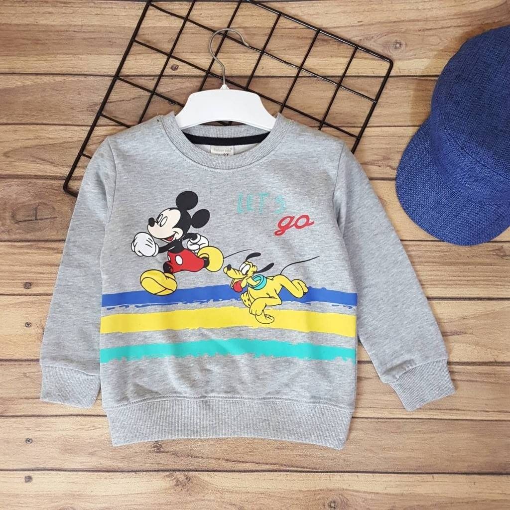 Sweater Mickey Mouse Warna Grey Atasan Anak Laki Umur 2 Tahun Karakter