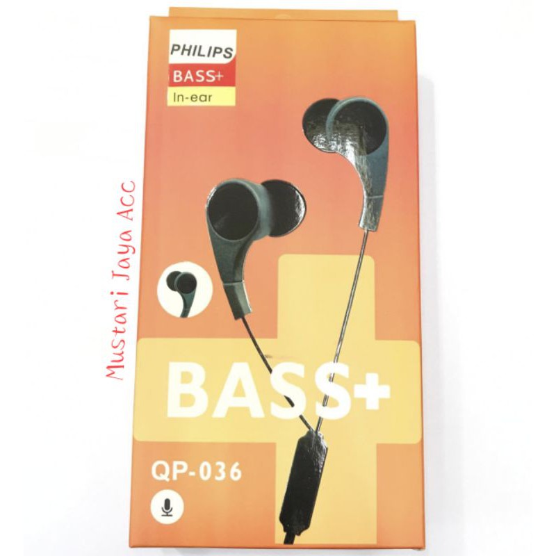 HF HEADSET PHILIPS QP036 MAGNETIC BASS IN EAR HANDSFREE MURAH PROMO