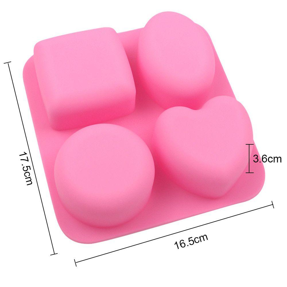 Cetakan Sabun Handmade Multifungsi Bentuk Silinder Bulat Oval Hati Persegi Bahan Silikon Untuk Dekorasi Rumah