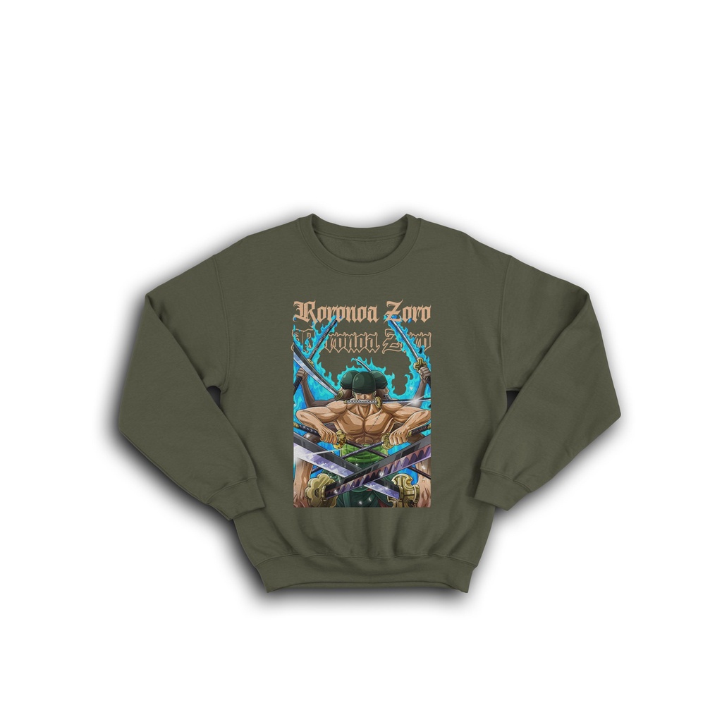 JAKET SWEATER CREWNECK SERIES ZORO ASURA ONE PIECE ANIME JEPANG PREMIUM