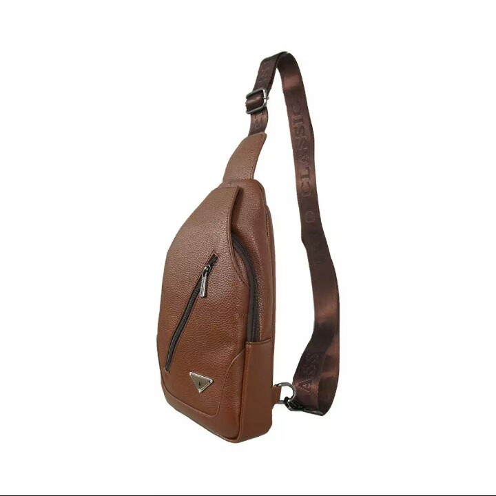 Polo Classic Tas Selempang Waisbag Pria Tas Fashion Pria PU Leather JN0001 Original - Brown