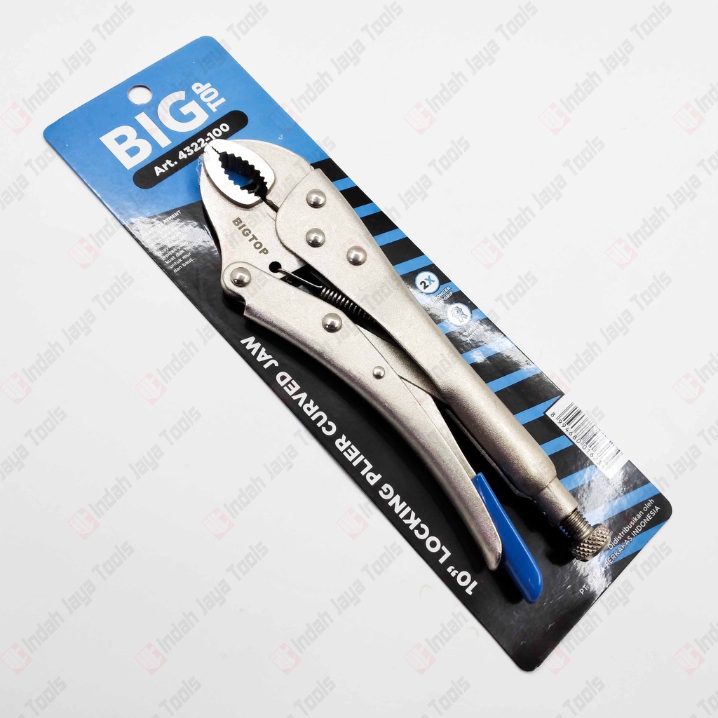 BIGTOP 4322-100 Tang Buaya Bulat 10 Inch Bengkok Locking Plier Jaw