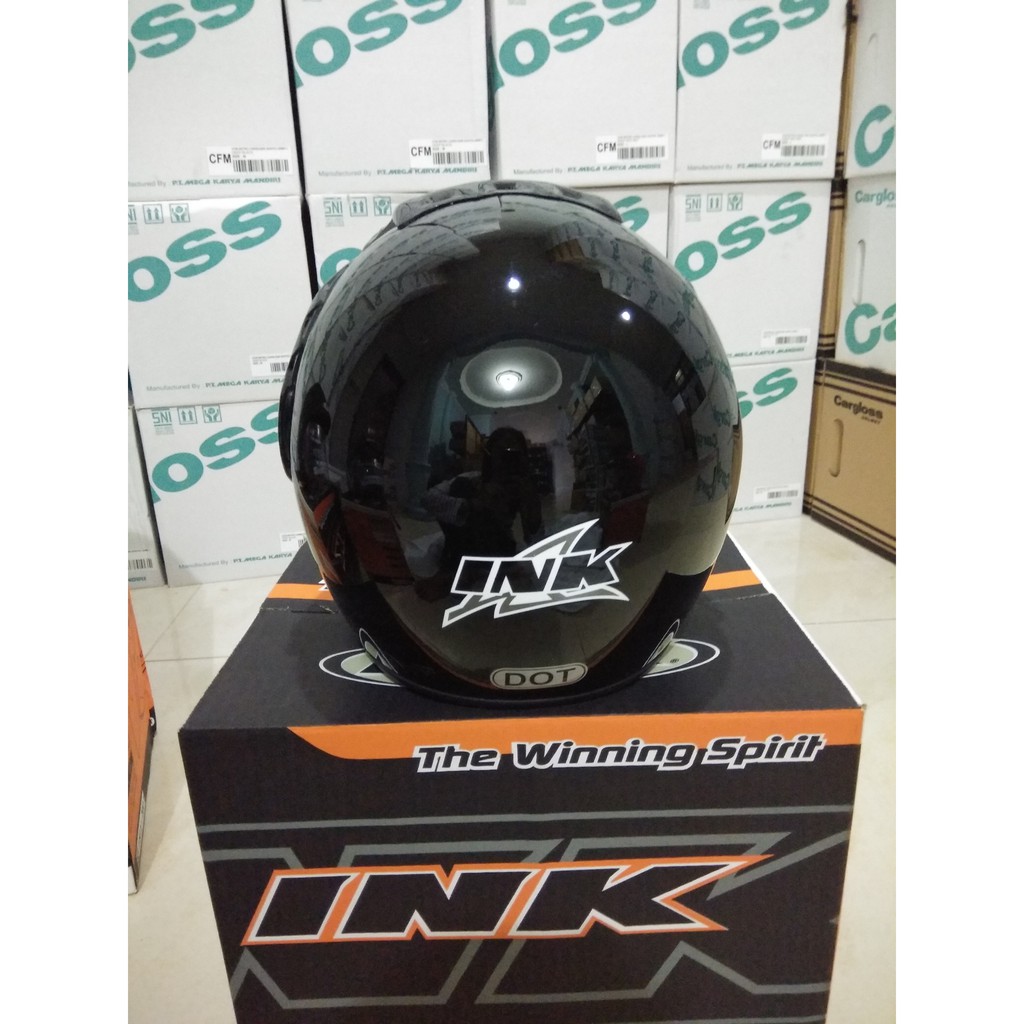 HELM INK CX 390 BLACK METALIC SOLID ORIGINAL - HELM INK BATMAN INK MALANG BLACK MET ORI INK CX390