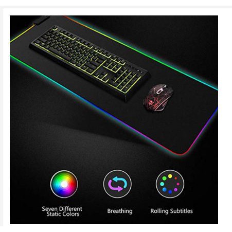 [TOSERBA_EMAK] - Gaming Mouse Pad Glowing RGB LED High Precision 300 x 780 x 4 mm - GMS-WT5 - Black