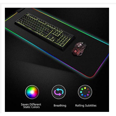 [TOSERBA_EMAK] - Gaming Mouse Pad Glowing RGB LED High Precision 300 x 780 x 4 mm - GMS-WT5 - Black