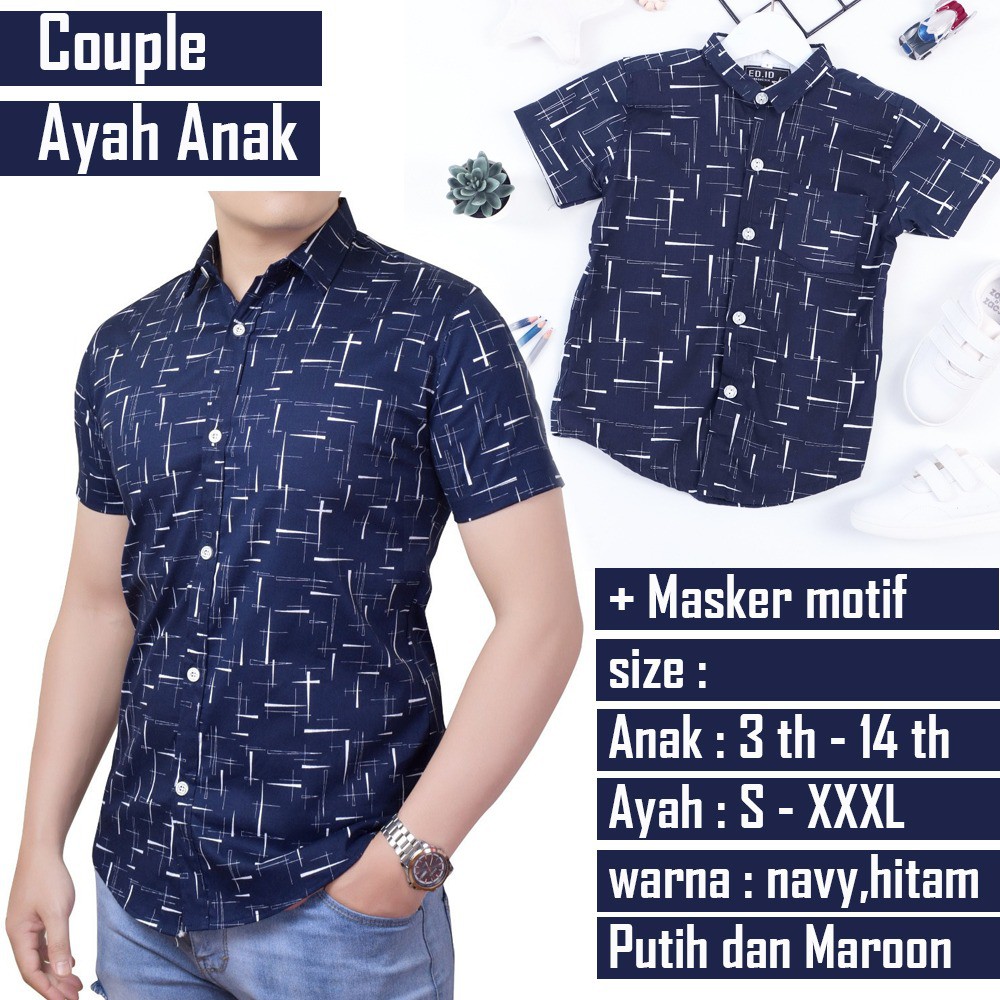 Amspro Couple ayah dan anak laki-laki couple keluarga couple ayah anak cowok k57paul navy