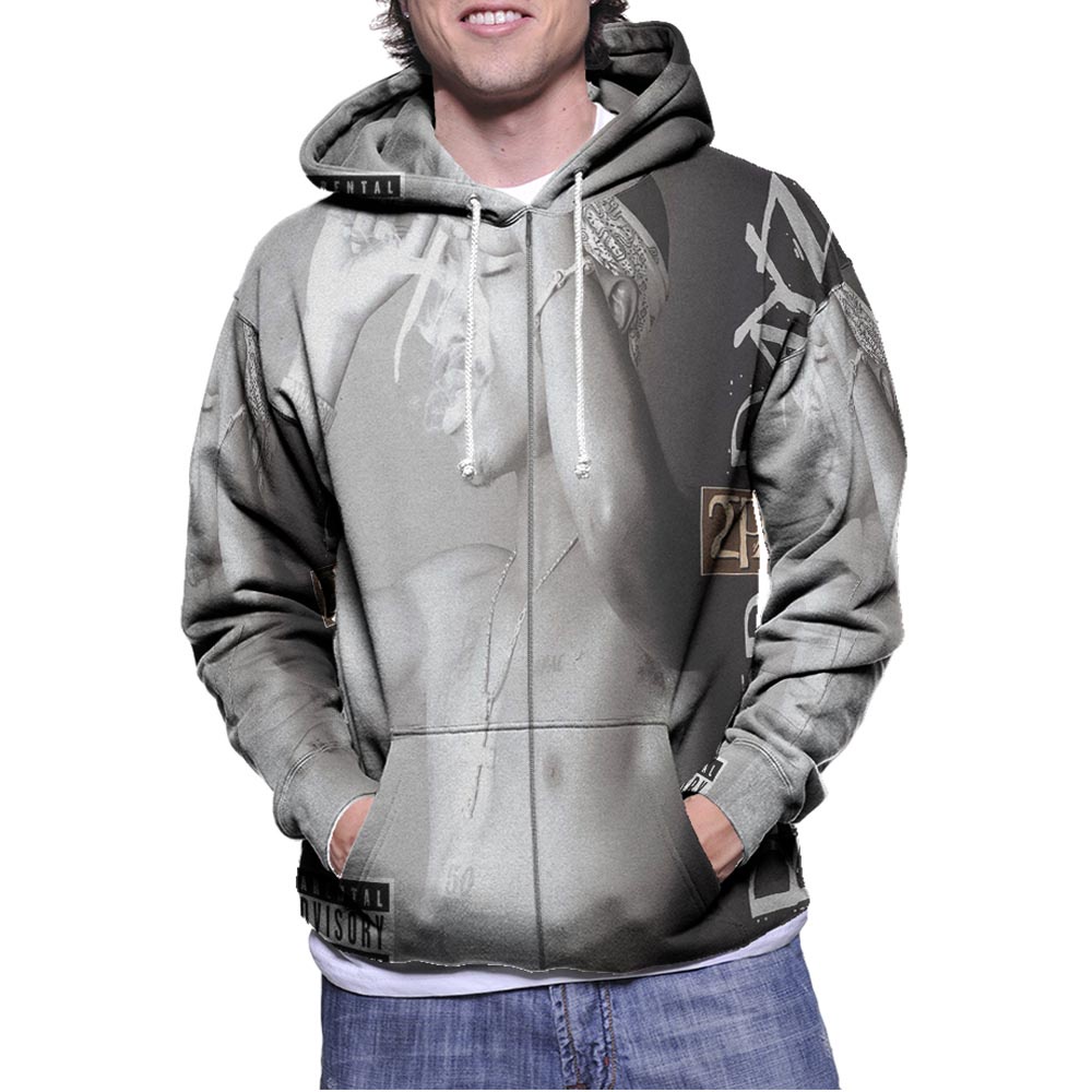 Jaket Hoodie 2pac Album Tupac Shakur SKU-7434106712742 Hoodie Zipper (Ritsleting) Hoodie Fullprint B