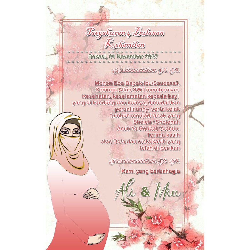 

Kartu Ucapan 01 Tasyakuran Kehamilan 7 dan 4 Bulanan Label nasi box Free Desain (9.5 x 15 cm)