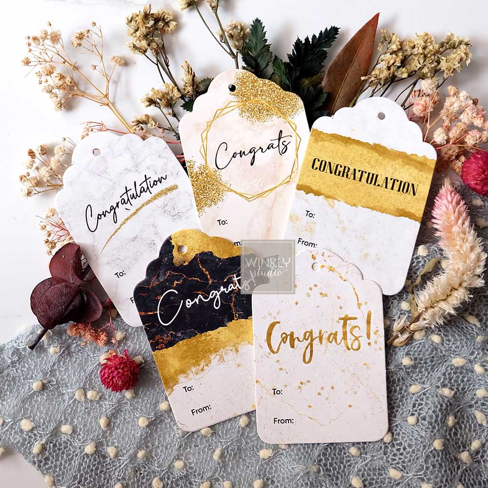 25pcs Hang Tag Congratulation Hangtag Card Mini Kartu Ucapan Selamat
