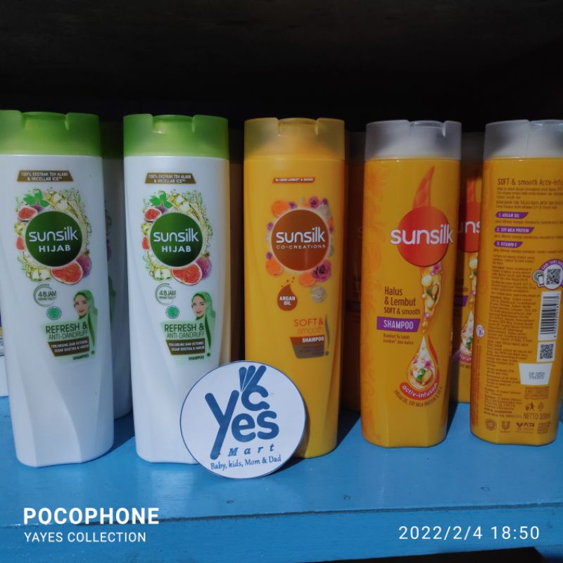 COD Sunsilk Shampo Hijab 340 ml Botol Besar Hijau Anti Dandruff Hitam Black Shine Kuning Soft & Smoo