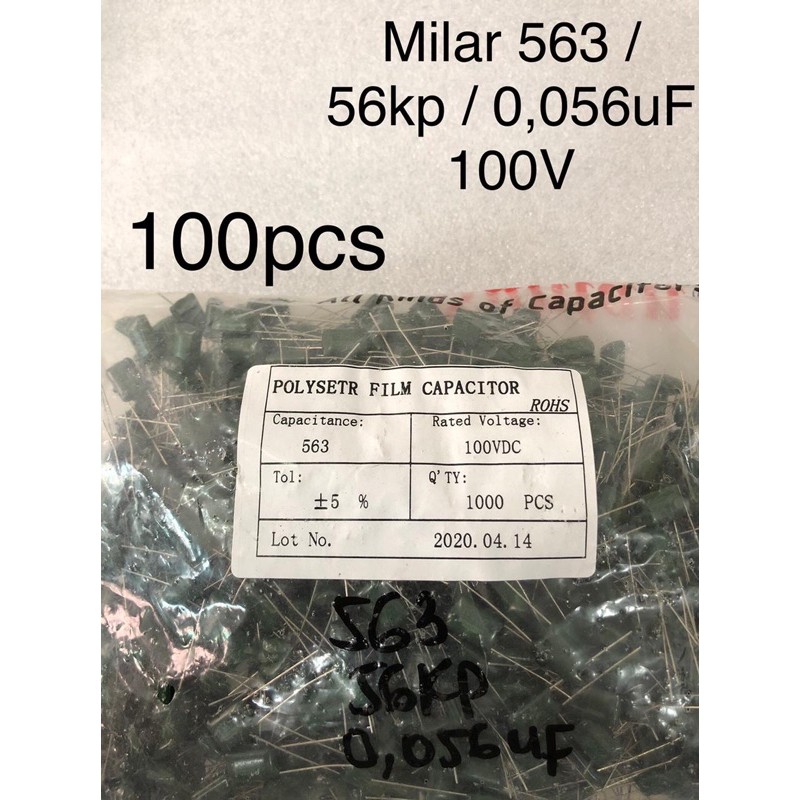 100Pcs Kapasitor Milar 563 milar 56kp milar 0,056uF