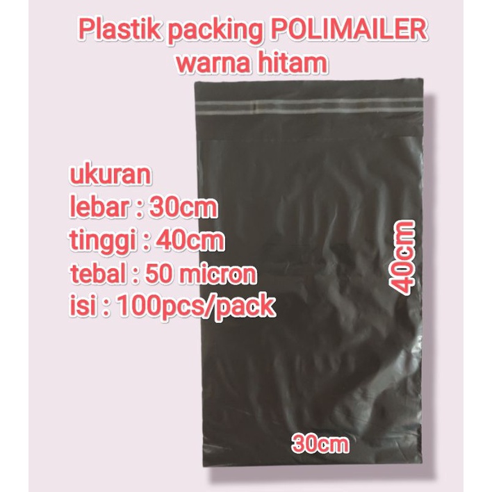 

Polymailer hitam⚫ ukuran 30x40/ plastik packing