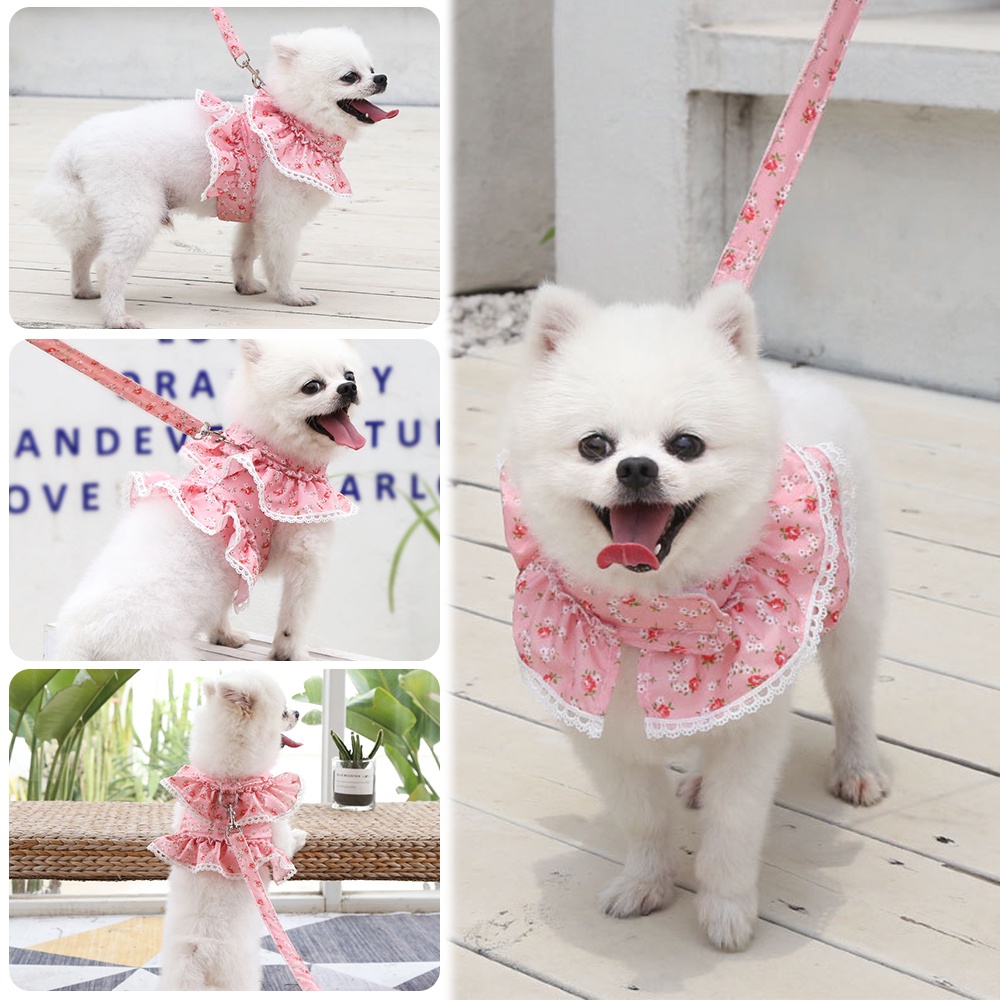 【TK】1.2M Pet Leash and Harness Set Dog Chain for Small Cat and Dogs Out Walk Dog Leash Vest Pet Supplies