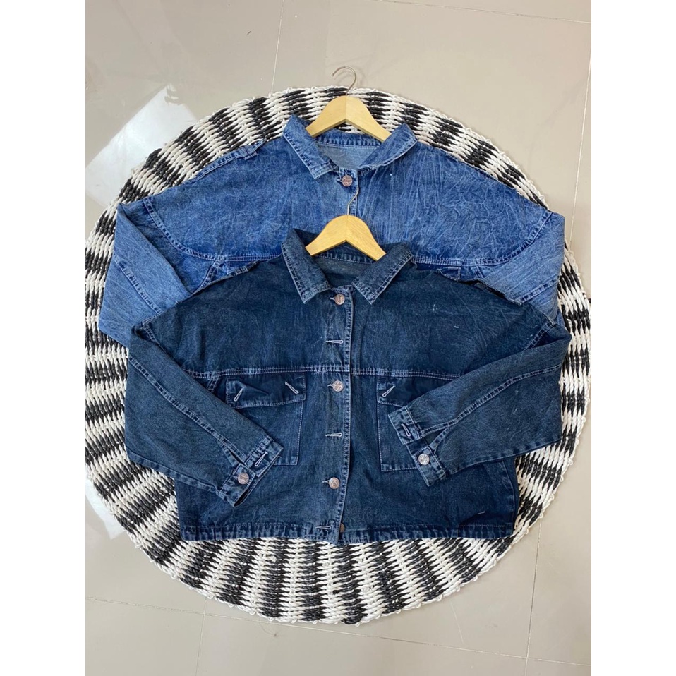 WOW-Vintage Jaket Jeans Oversize Wanita