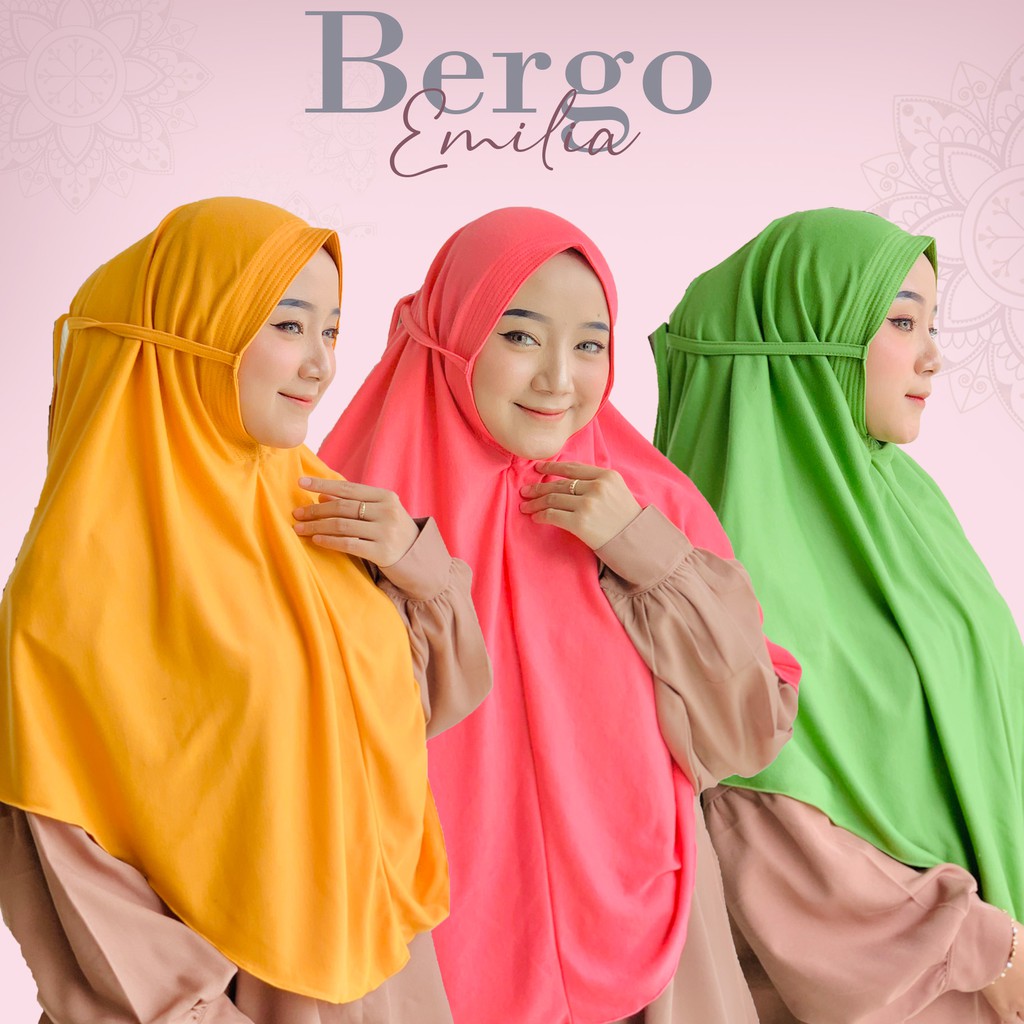 Hijab Instan Bergo Emilia XL Tali instan kaos Bergo