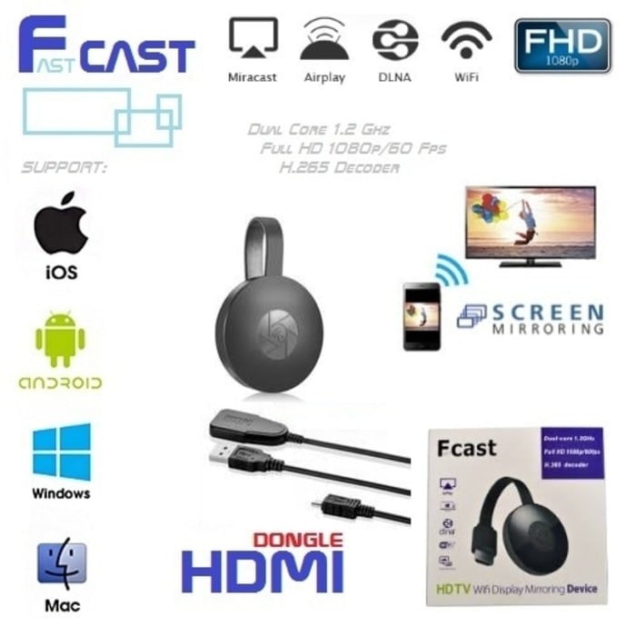 ANYCAST DLNA HDMI WIFI MIRACAST AKSESORIS TV