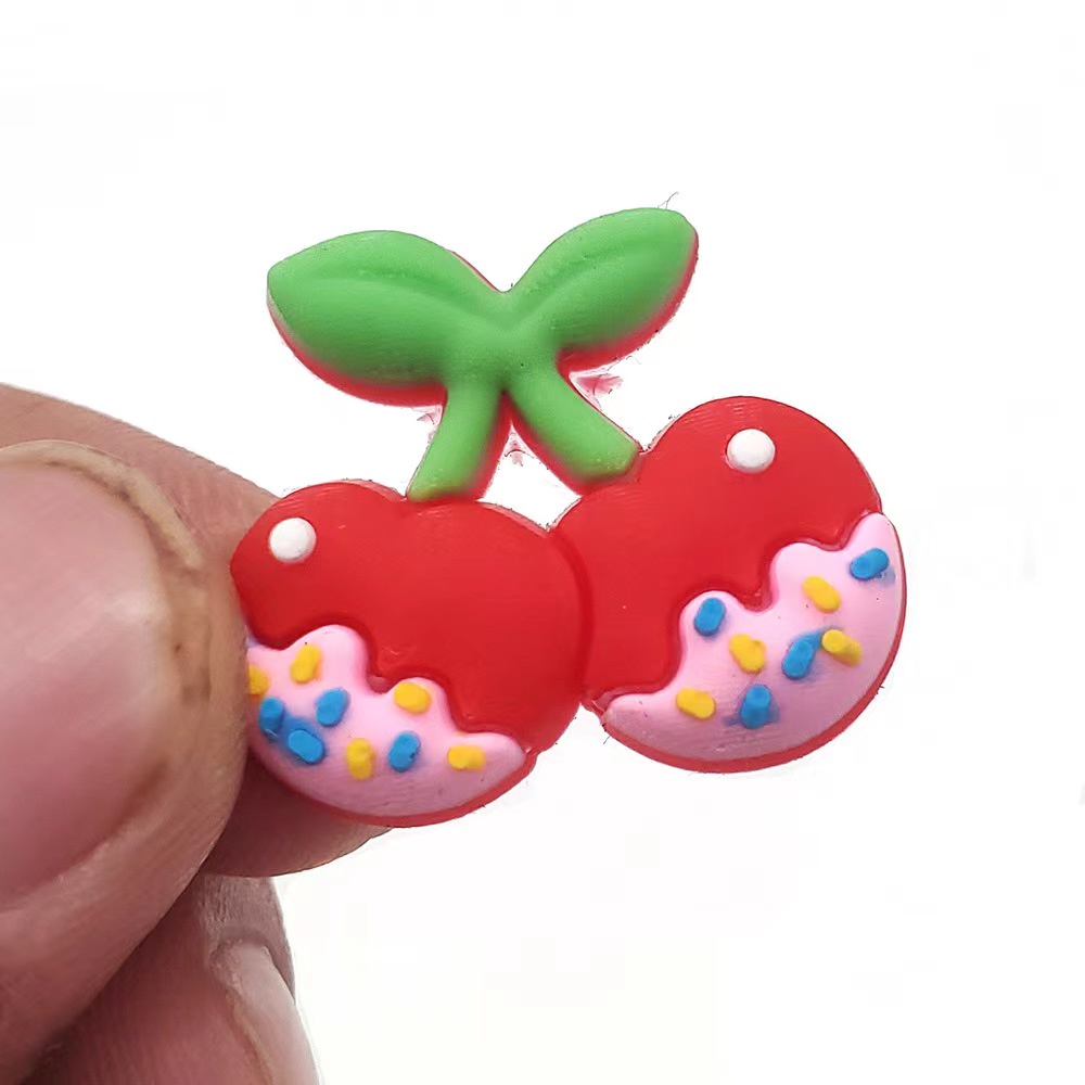 Charms Bingkai Bahan PVC Desain Strawberry Cherry Untuk Aksesoris Tas Ransel