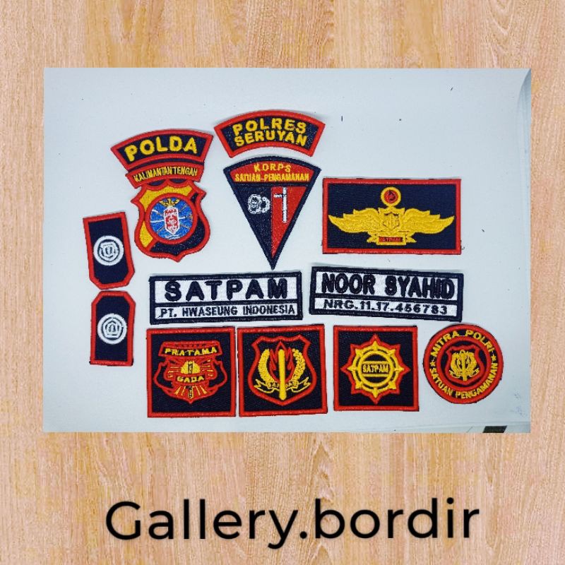 bordir satpam timbul 1 set | atribut satpam murah