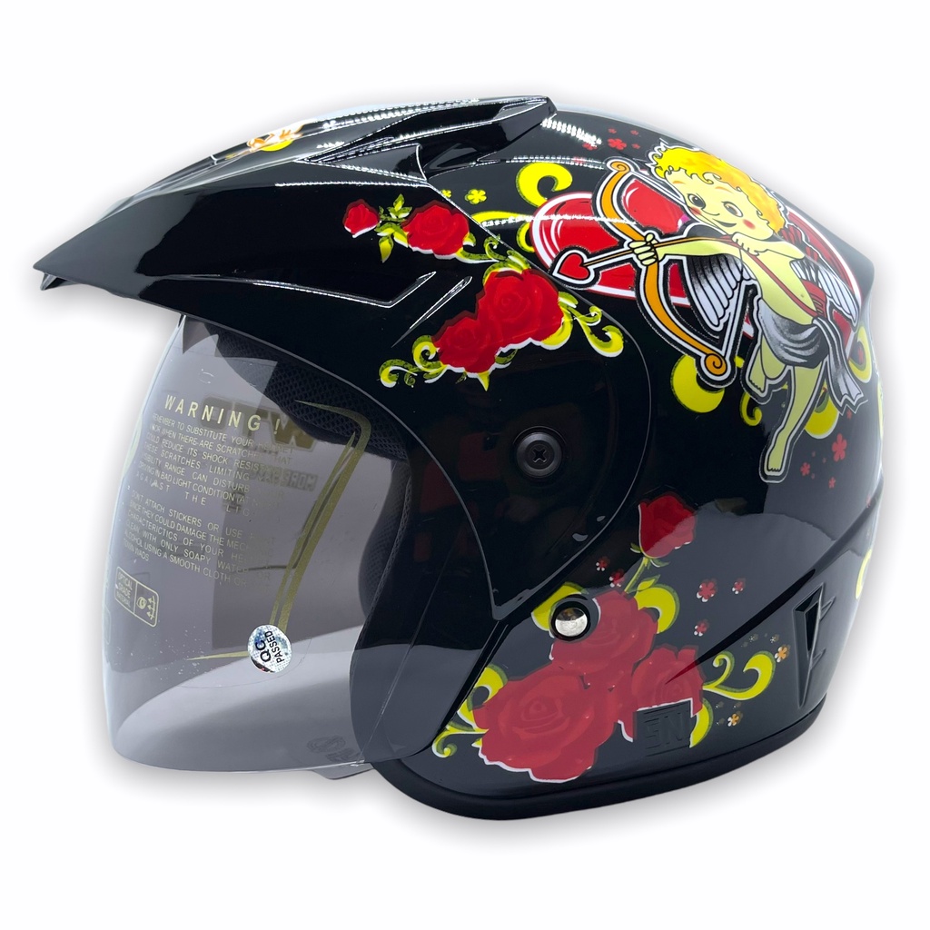 Helm WTO Z1R Pet - Little Cupid - Hitam - Half Face ALL SIZE