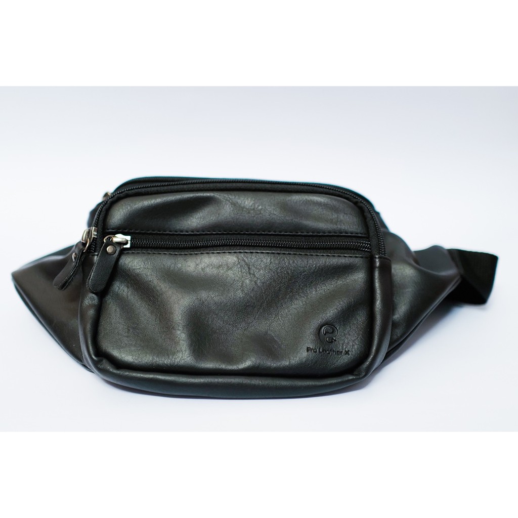 WAIST BAG  Tas PRIA-WANITA Premium 100%faux Leather, Black Authenthic Bag Handmade Ostrich PLX