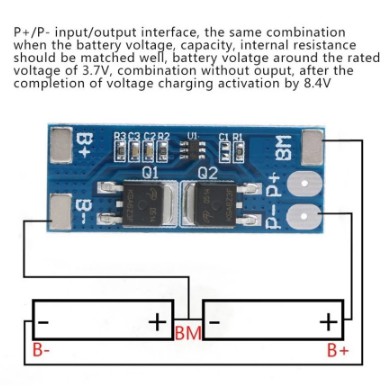 Modul Charger Protection Board BMS Battery 2S 8A 7.4V 8.4V Li-ion Lithium baterai18650 Balance