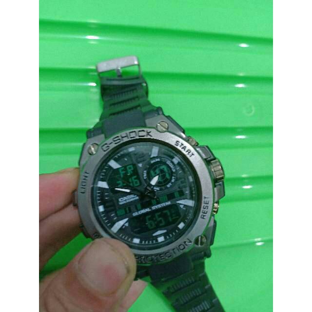 (Case Stainless) Jam Tangan Pria Anti Air Sporty G-Shock GST-8600 Black Series