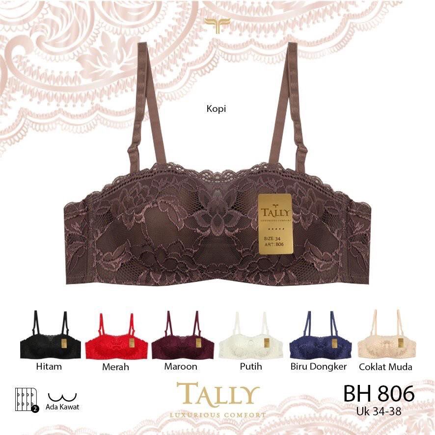 BH KEMBEN TALLY 806 BROKAT RENDA BUSA TIPIS ADA KAWAT - BRA KEMBEN WANITA MEREK TALLY BAHAN RENDA - ARA98 STORE