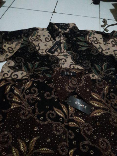 Risna Batik Hrb141 A Kemeja Batik Pria Lengan Pendek
