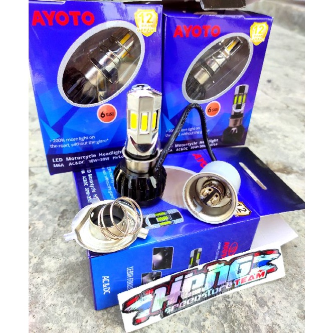 Jual Lampu Depan Led Ayoto Terang Putih Cocok Semua Motor Sisi Putih