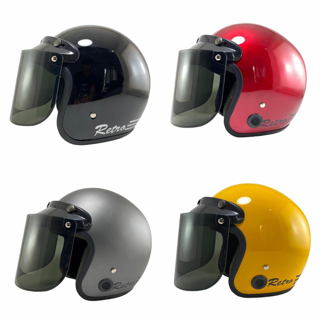 Helm Bogo Retro Dewasa Wanita Cowok Cewek Polos Klasik Sni Motor Murah Terlaris