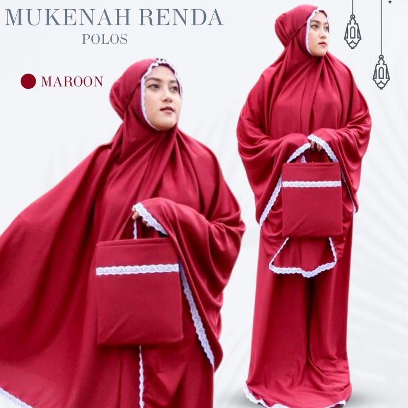 Mukena Dewasa Renda Bahan Hyget Allsize Free Tas❤