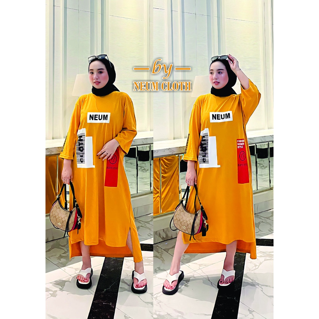 NEUM MUSLIMAH - LONG TUNIK KAOS DM3 ORIGINAL/TUNIK DM3/TUNIK WANITA/TUNIK KAOS/PAKAIN WANITA [COD]