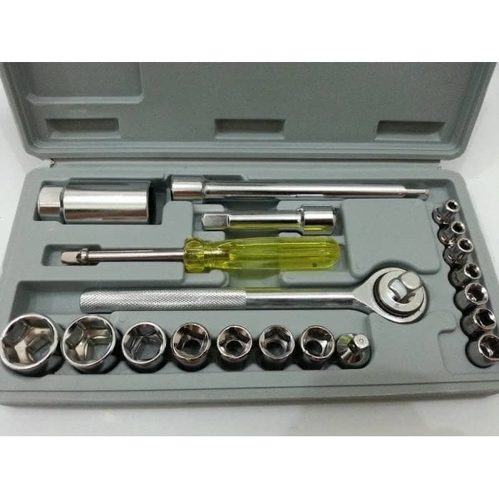 (ED012) Obeng Kunci Sock Set 21Pcs Socket Wrench Set / Kunci Socket