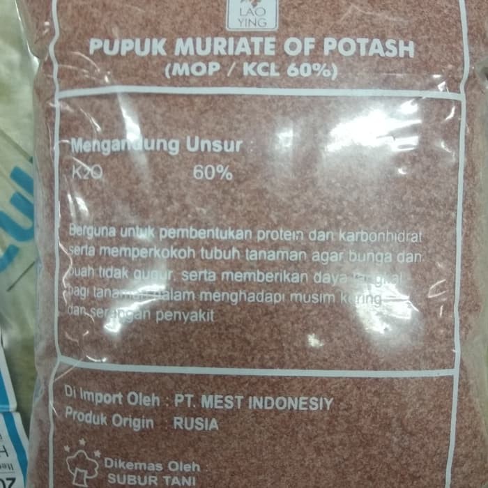 Pupuk KCL Lao Ying 60% Repack 1 Kg