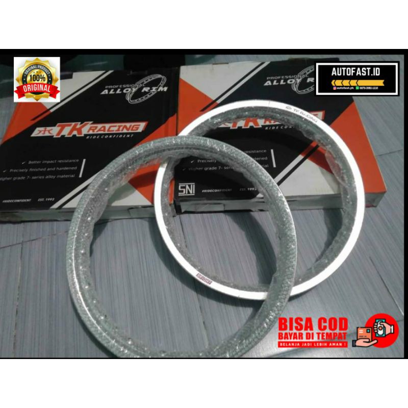 VELG TK RACING SILVER ORIGINAL UKURAN 160-185 RING 18  UNIVERSAL
